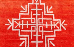 Doris Leslie Blau Vintage Dutch Art Deco Rug in Red and Black