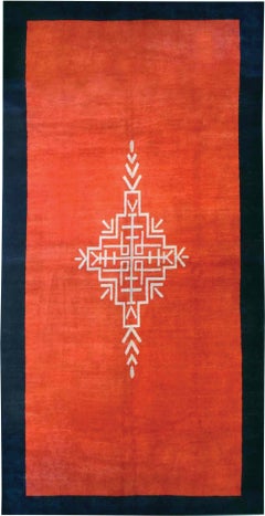 Doris Leslie Blau Vintage Dutch Art Deco Rug in Red and Black