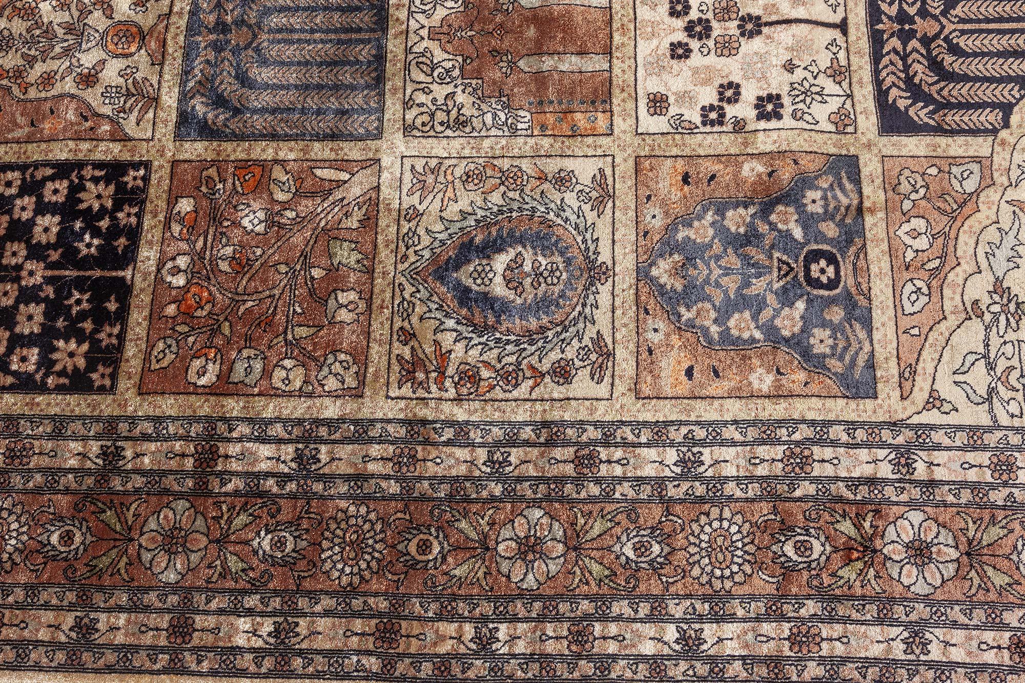Hand-Knotted Doris Leslie Blau Vintage Egyptian Silk Rug For Sale