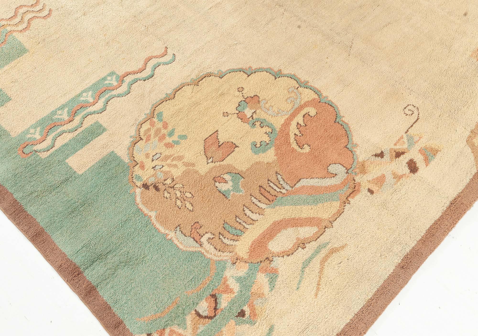 Doris Leslie Blau Vintage European Art Deco Rug (Handgeknüpft) im Angebot