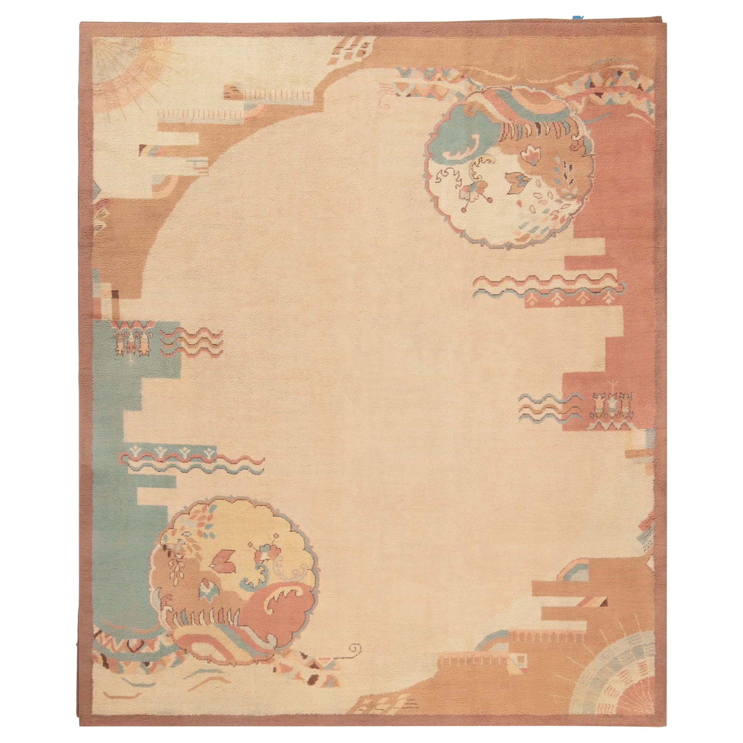Doris Leslie Blau Vintage European Art Deco Rug im Angebot