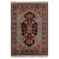 Doris Leslie Blau Vintage Floral Ivory Beige Hand-Knotted Silk Rug