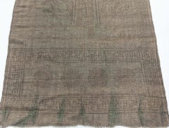 Doris Leslie Blau Vintage Floral Slate Gray Hand-Knotted Wool Runner Bamboo