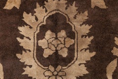 Doris Leslie Blau Vintage Floral Warm Tan And Brown Hand-Knotted Wool Carpet