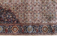 Doris Leslie Blau Vintage Floral Warm Tan Hand-Knotted Silk Carpet