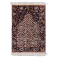 Doris Leslie Blau Vintage Floral Warm Tan Hand-Knotted Silk Carpet