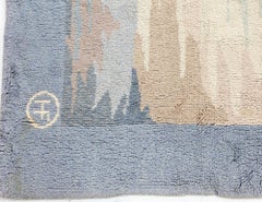 Doris Leslie Blau Vintage French Art Deco Abstract Pale Sand Hand-Knotted Rug