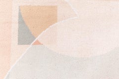 Doris Leslie Blau Vintage French Art Deco Abstract Sage Hand-Knotted Wool Rug