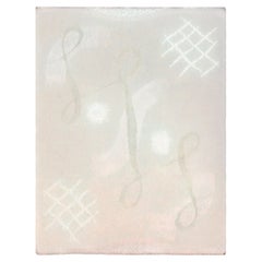 Tappeto vintage francese Art Déco astratto, color beige chiaro, annodato a mano, di Doris Leslie Blau