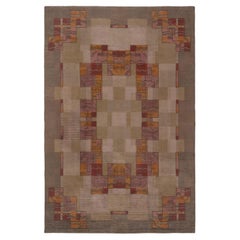 Doris Leslie Blau Vintage French Art Deco Geometric Classic Taupe Rug