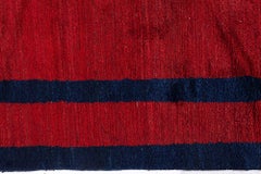 Doris Leslie Blau – Vintage-Läufer im französischen Art-déco-Stil mit geometrischem Muster in Purpurrot, handgeknüpft