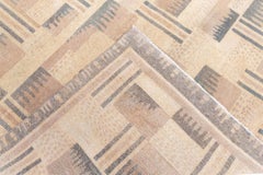 Doris Leslie Blau Vintage French Art Deco Geometric Warm Tan With Brown Rug