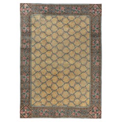 Doris Leslie Blau Vintage French Art Deco Golden Tan Rug By Jules Coudyser