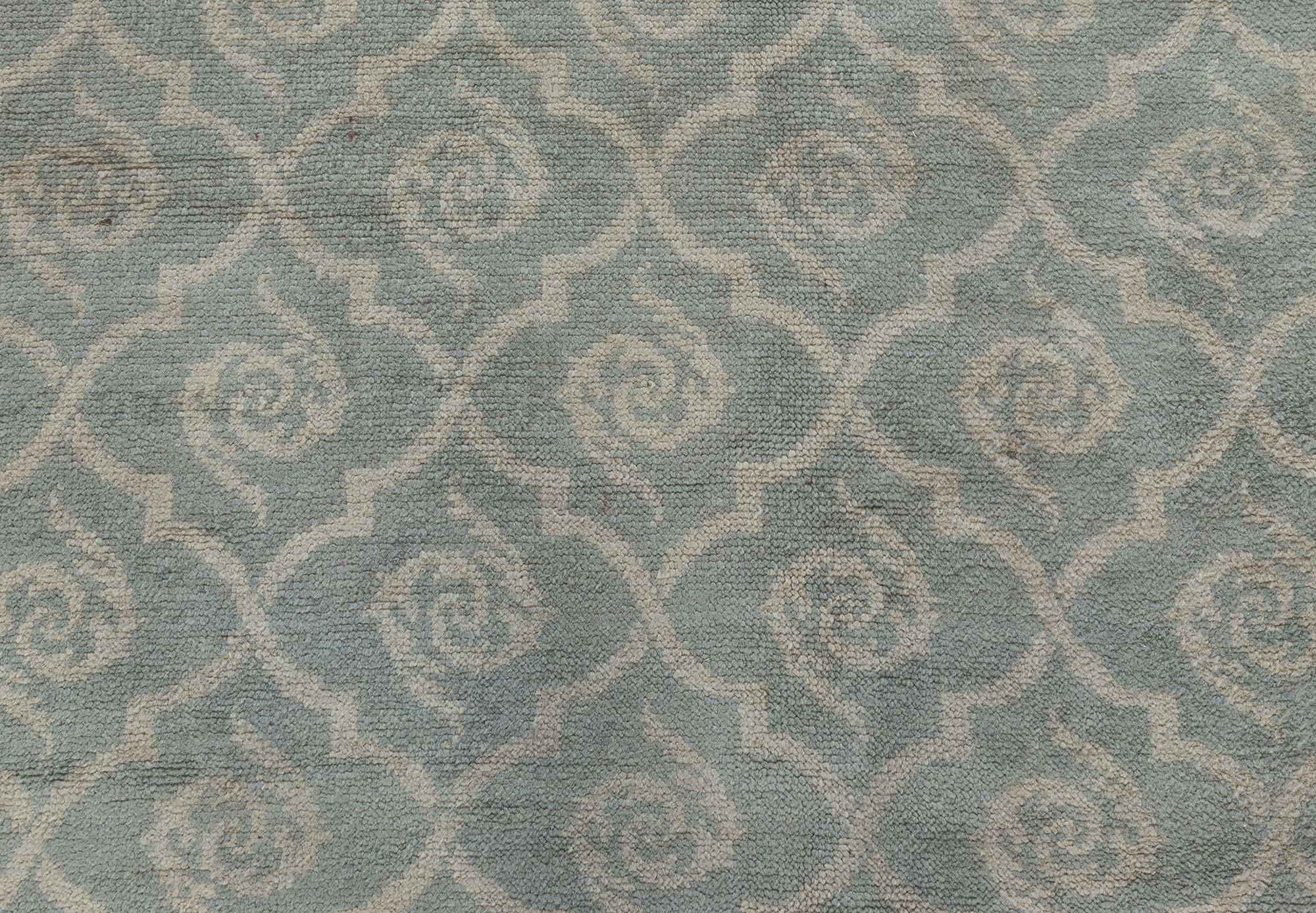 20th Century Doris Leslie Blau Vintage French Art Deco Handwoven Wool Rug For Sale