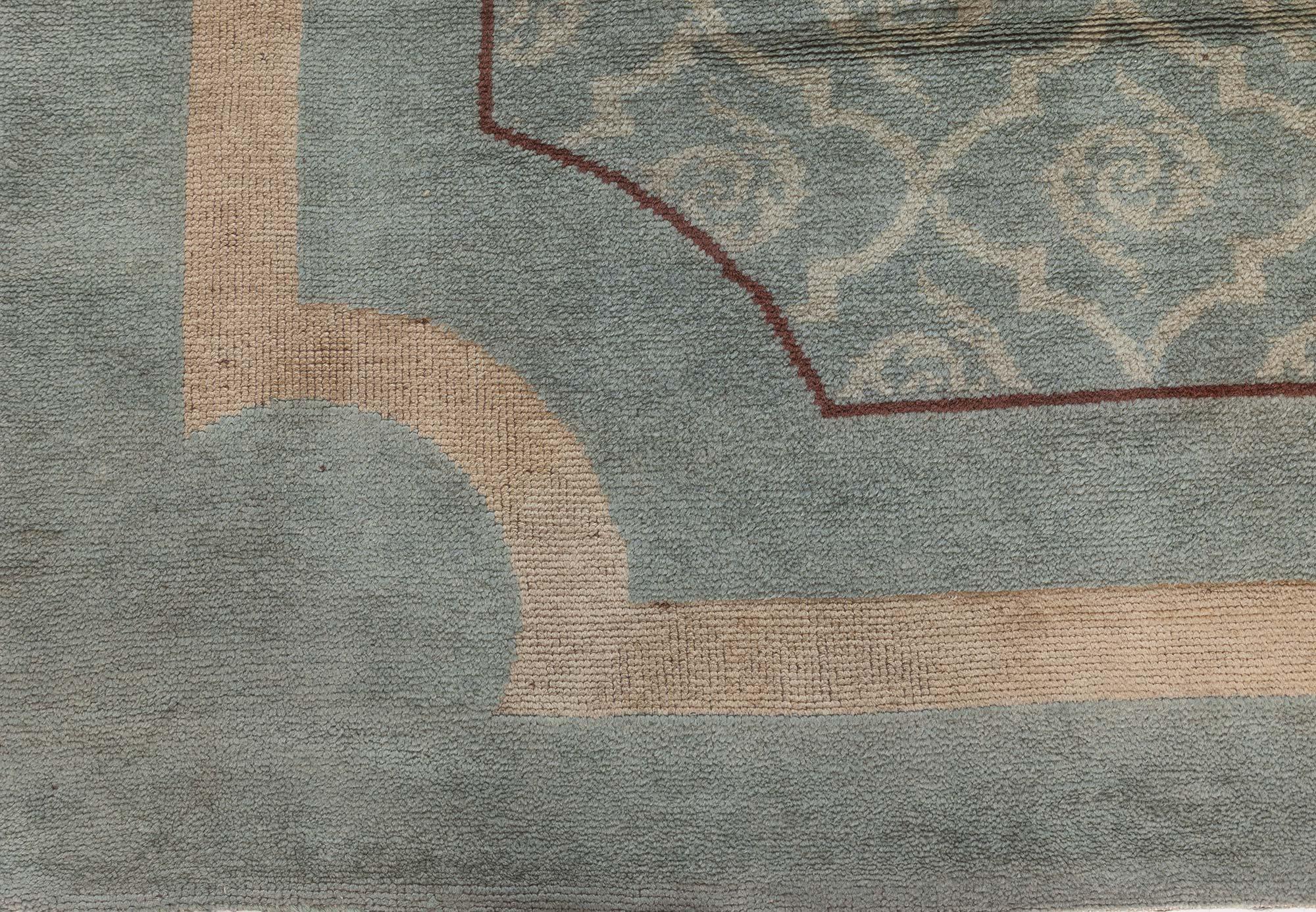 Doris Leslie Blau Vintage French Art Deco Handwoven Wool Rug For Sale 1
