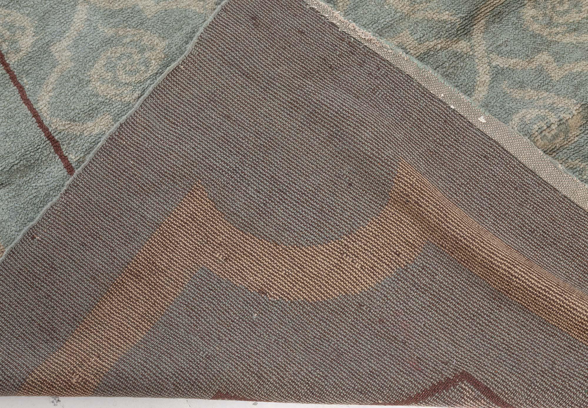 Doris Leslie Blau Vintage French Art Deco Handwoven Wool Rug For Sale 2