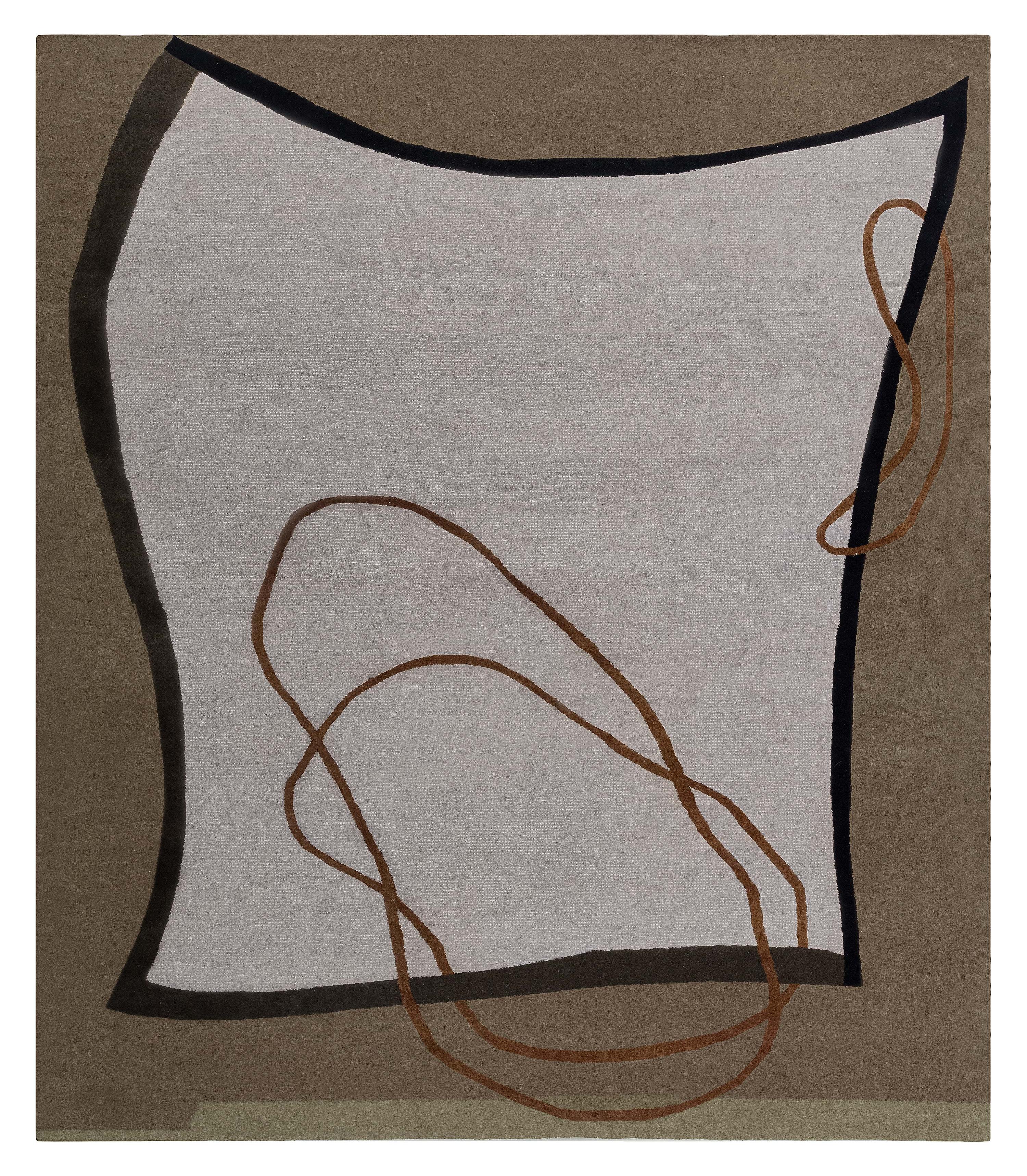 Doris Leslie Blau – Vintage-Teppich im französischen Art-déco-Stil aus handgeknüpfter Wolle in Hellgrau