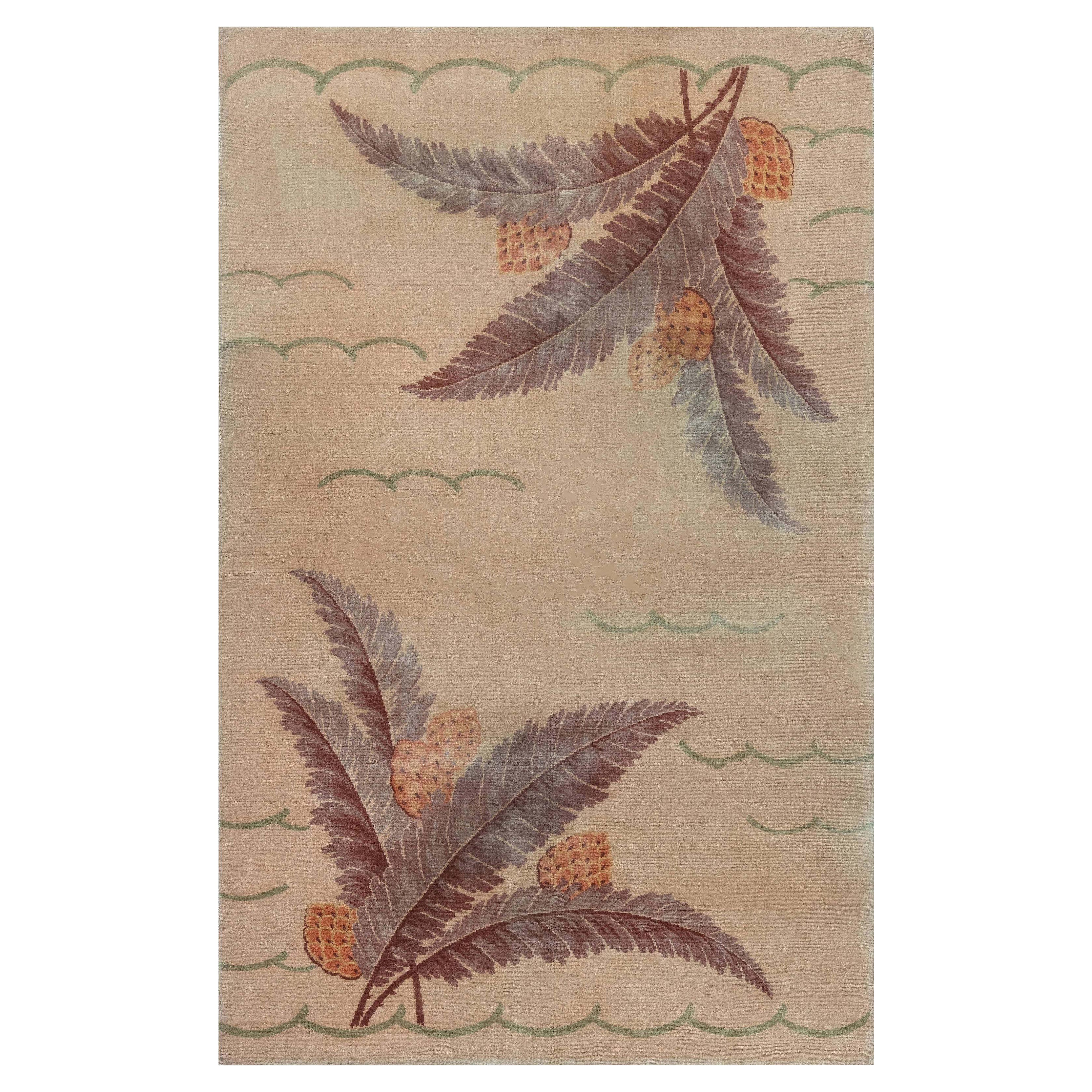 Doris Leslie Blau Vintage French Art Deco Pine Cone Rug For Sale