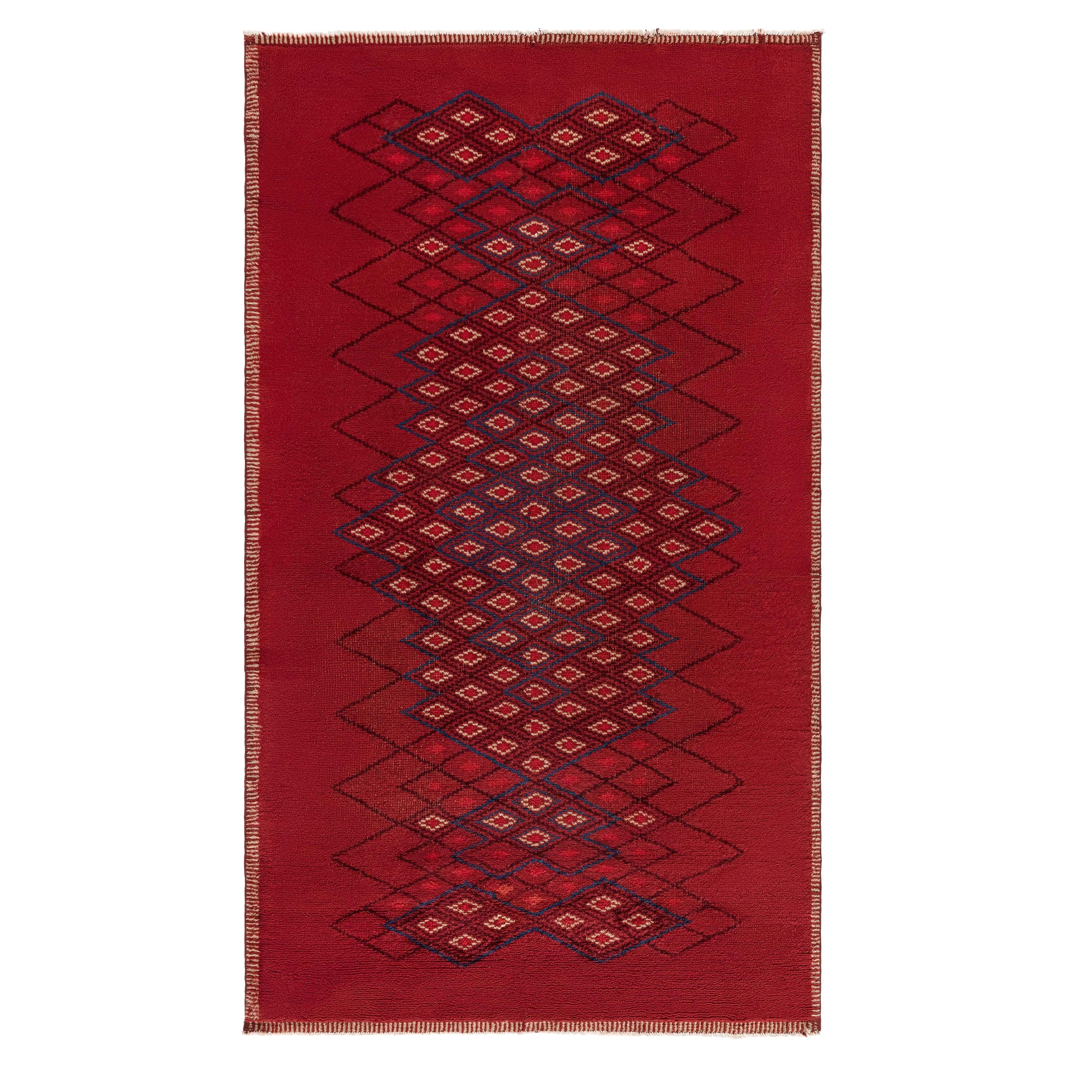 Doris Leslie Blau Vintage French Art Deco Red Rug by Paul Leleu