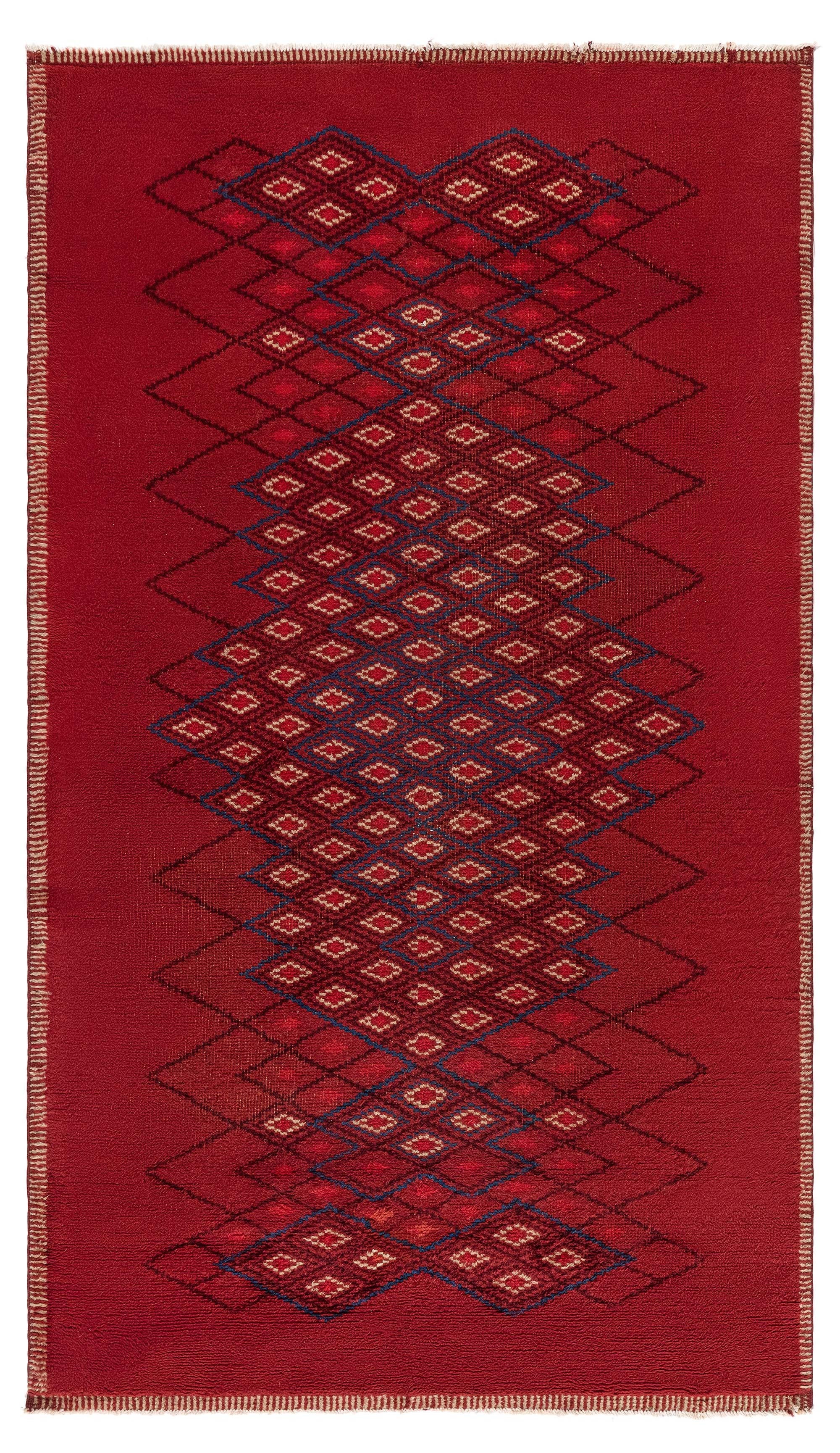 Tappeto Doris Leslie Blau Vintage French Art Deco Red di Paule Leleu