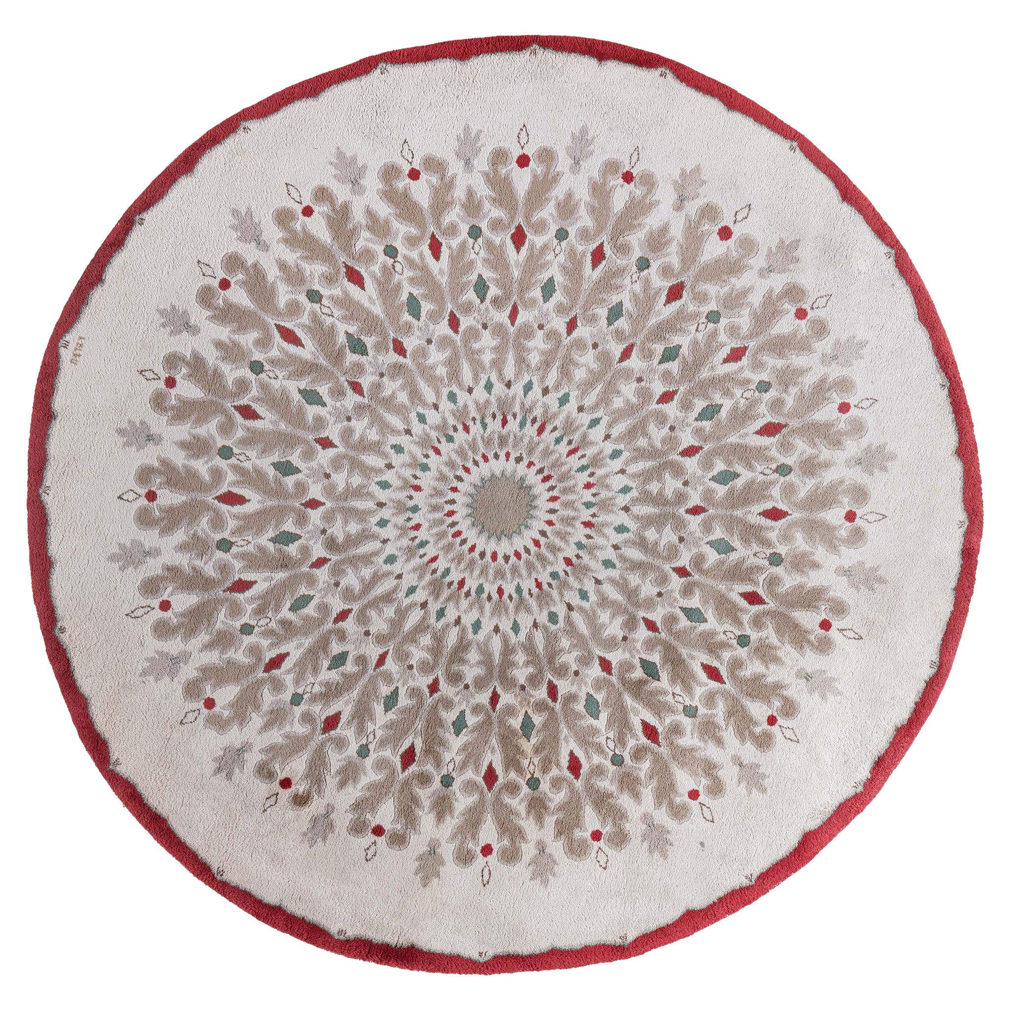 Doris Leslie Blau Vintage French Art Deco Round Rug by Paule Leleu