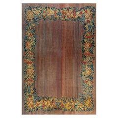 Doris Leslie Blau Vintage French Art Deco Rug - Brown Flatweave (Size Adjusted)