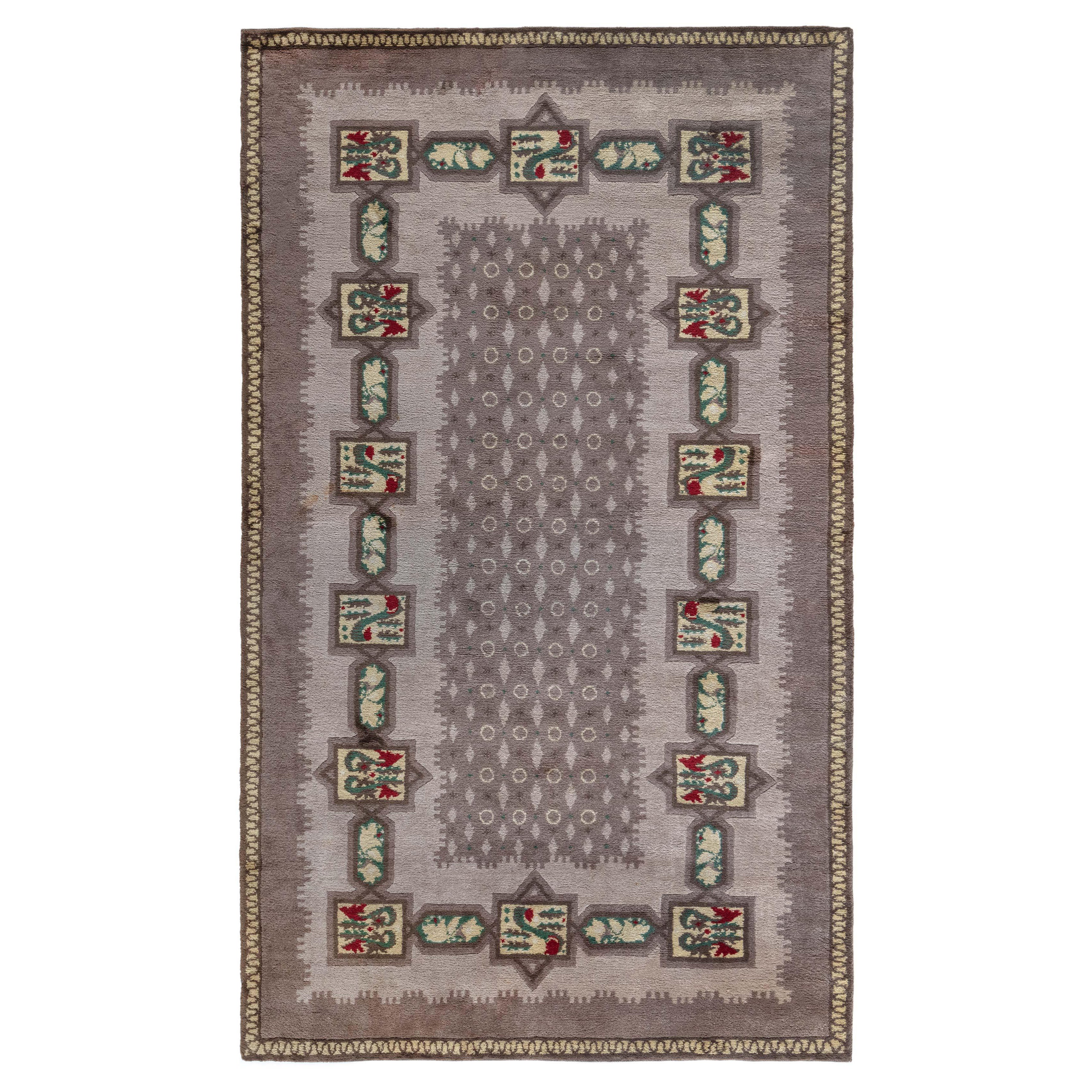 Tappeto Doris Leslie Blau Vintage French Art Deco di Paule Leleu
