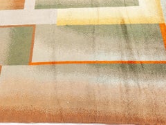 Doris Leslie Blauer französischer Art déco-Teppich im Vintage-Stil