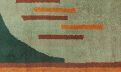 Doris Leslie Blauer französischer Art déco-Teppich im Vintage-Stil