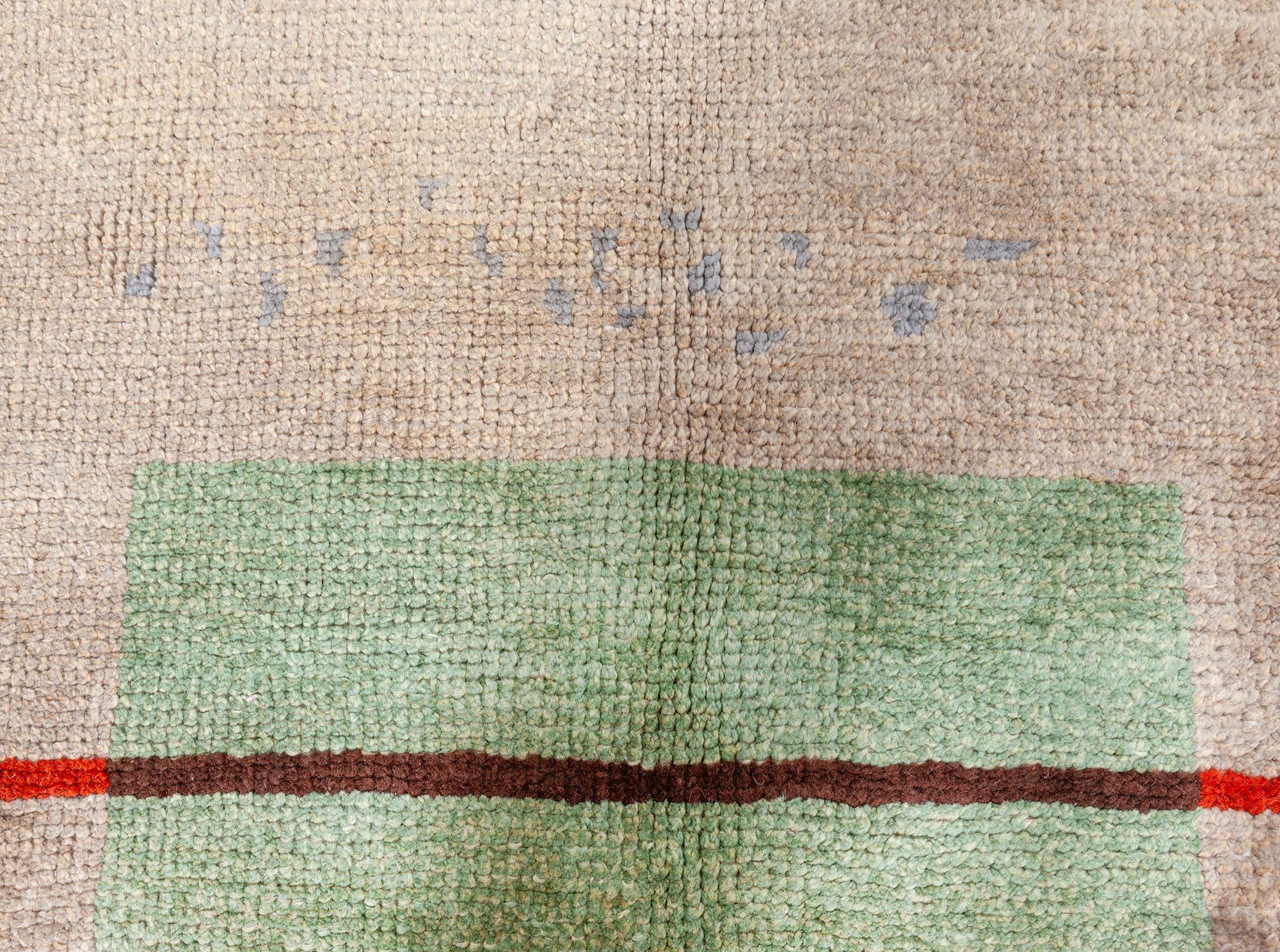 Doris Leslie Blauer französischer Art déco-Teppich im Vintage-Stil (Französisch) im Angebot