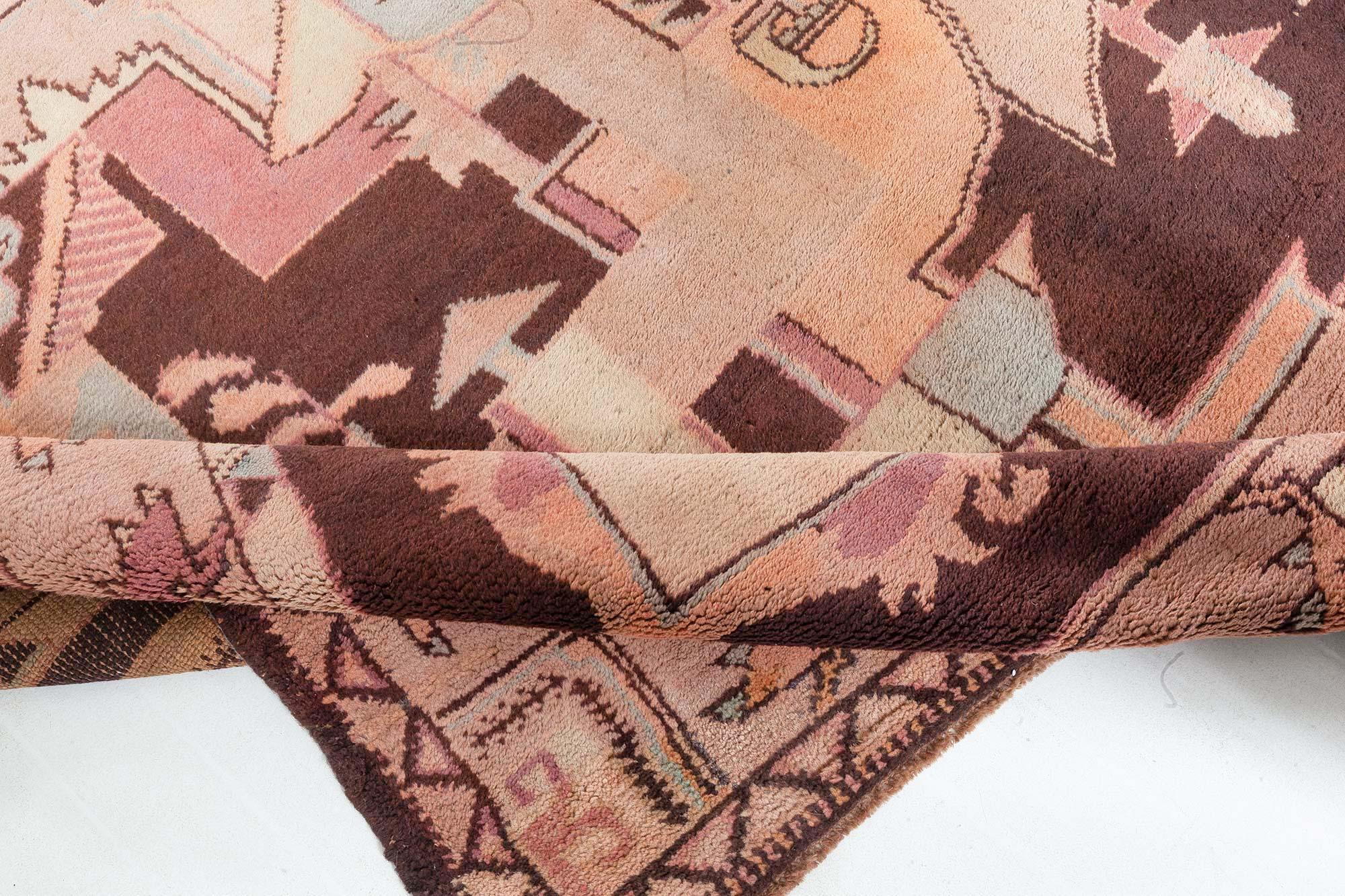 Doris Leslie Blauer französischer Art déco-Teppich im Vintage-Stil (Europäisch) im Angebot