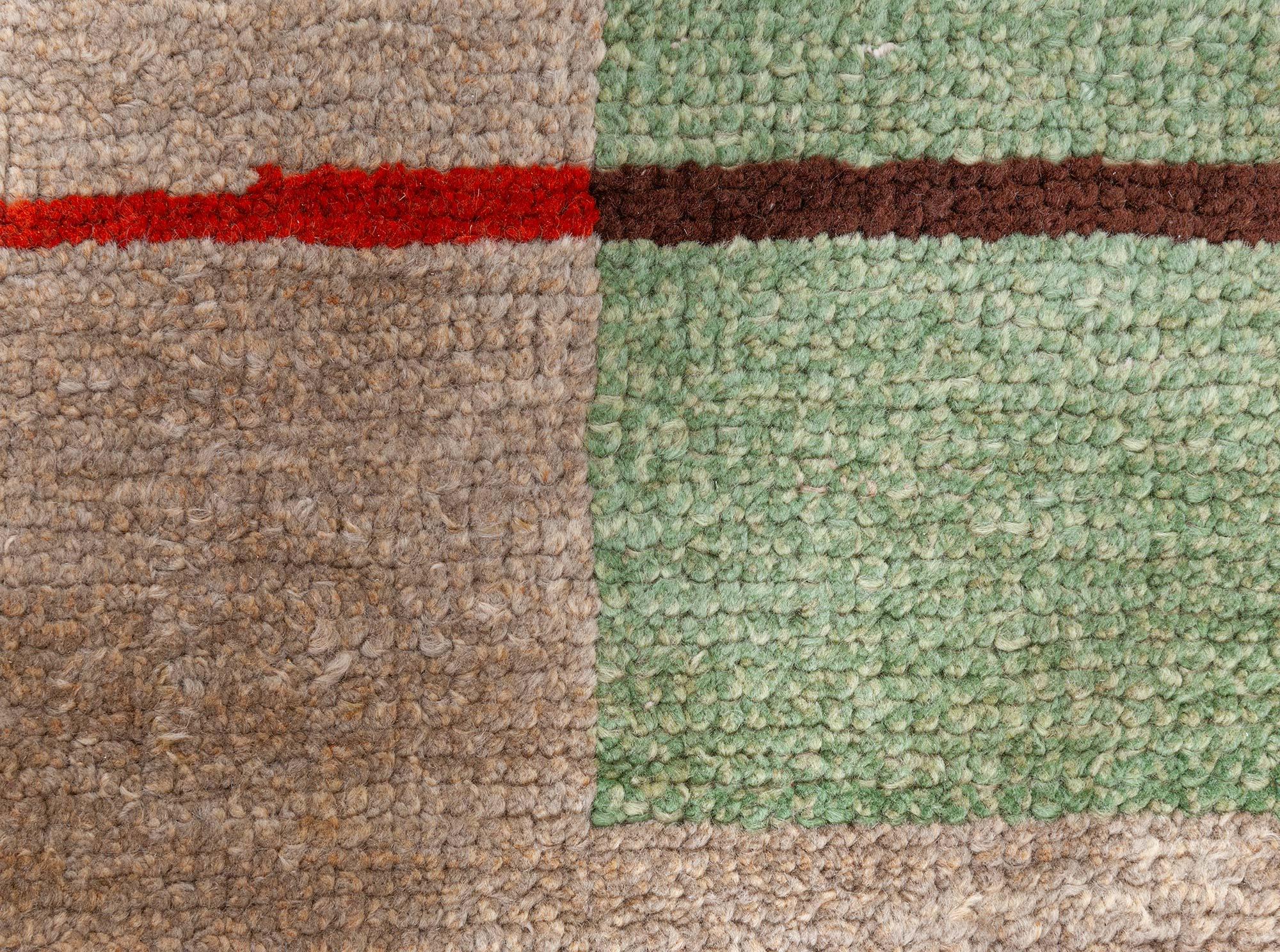 Doris Leslie Blauer französischer Art déco-Teppich im Vintage-Stil (Handgeknüpft) im Angebot