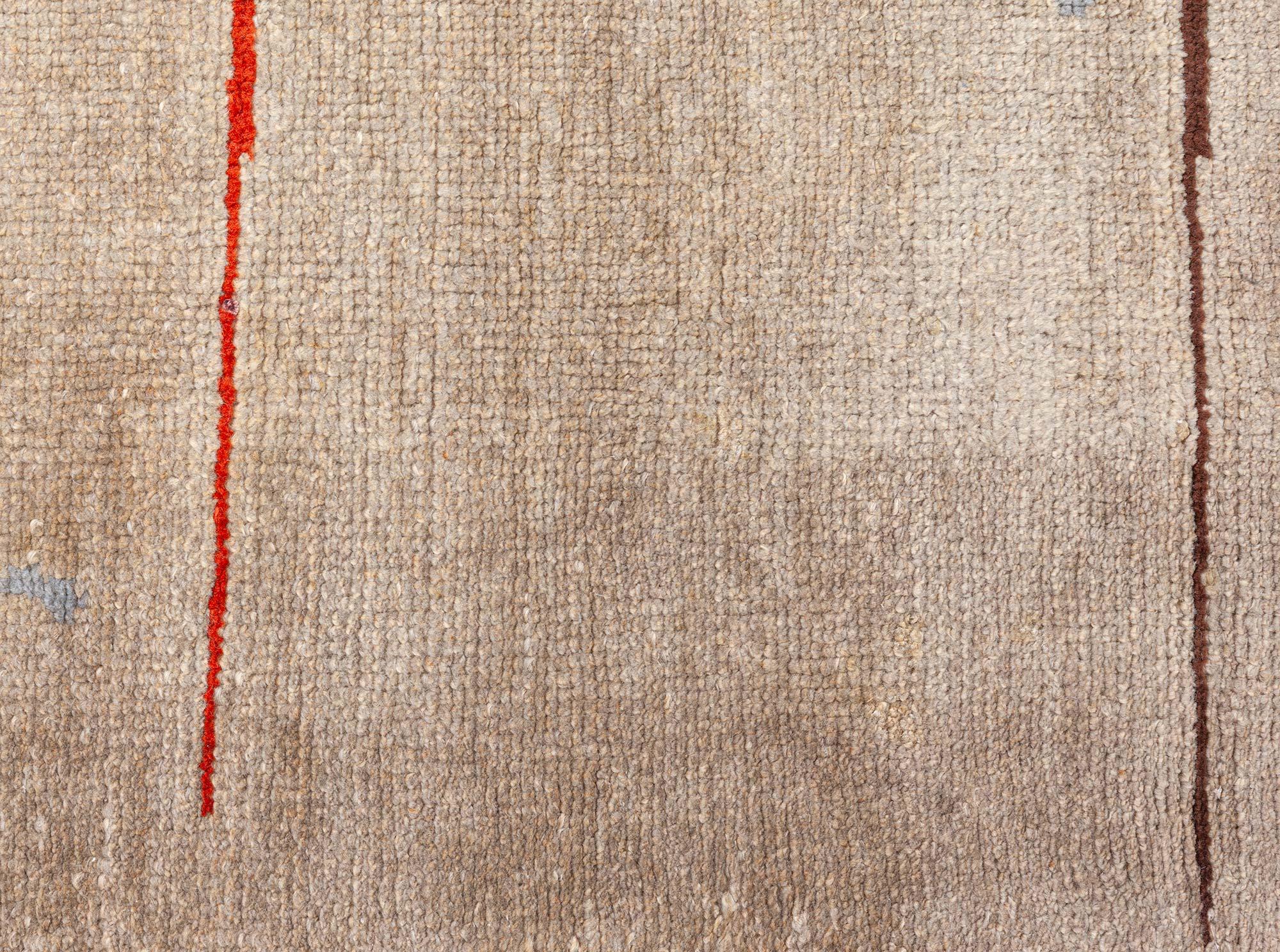 Doris Leslie Blauer französischer Art déco-Teppich im Vintage-Stil (Handgeknüpft) im Angebot