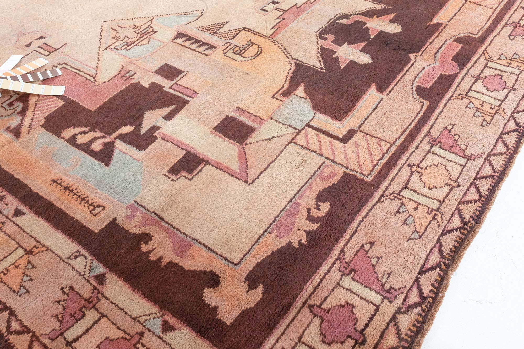 Doris Leslie Blauer französischer Art déco-Teppich im Vintage-Stil (20. Jahrhundert) im Angebot