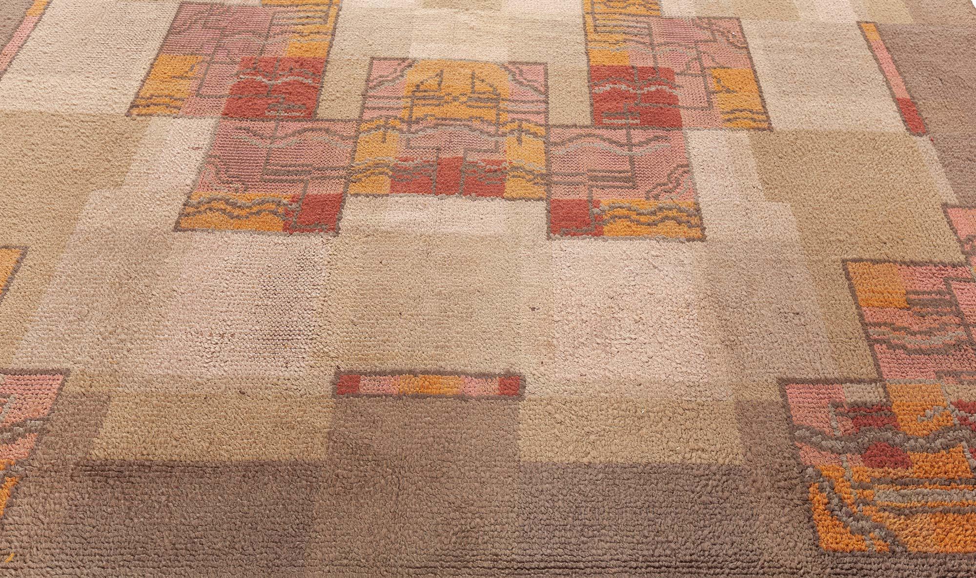 Doris Leslie Blauer französischer Art déco-Teppich im Vintage-Stil (20. Jahrhundert) im Angebot