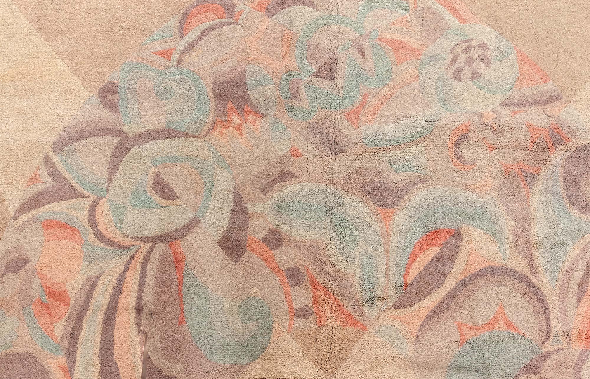Doris Leslie Blauer französischer Art déco-Teppich im Vintage-Stil (Wolle) im Angebot