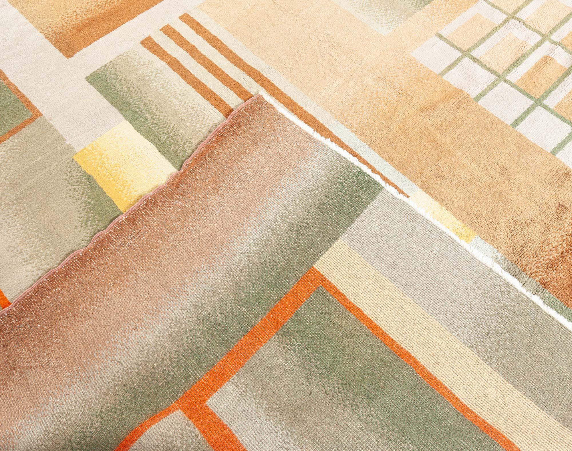 Doris Leslie Blauer französischer Art déco-Teppich im Vintage-Stil im Angebot 1
