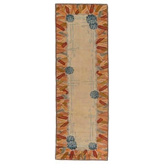 Doris Leslie Blauer französischer Art déco-Teppich im Vintage-Stil