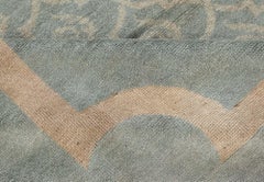 Doris Leslie Blau Vintage French Art Nouveau Floral Gray With Soft Beige Rug