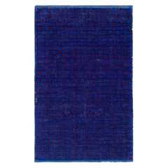 Doris Leslie Blau Vintage Geometric Blue Red Moroccan Rug