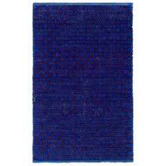 Alfombra marroquí Doris Leslie Blau Vintage Geométrica Azul Rojo