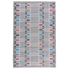 Doris Leslie Blau Vintage Geometric Swedish Grey Rölakan by Kerstin Butler