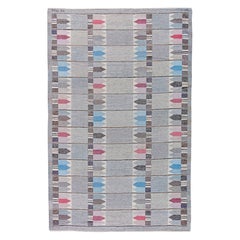 Doris Leslie Blau Vintage Geometric Swedish Grey Rölakan by Kerstin Butler