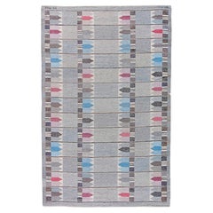 Doris Leslie Blau Vintage Geometric Swedish Grey Rölakan by Kerstin Butler