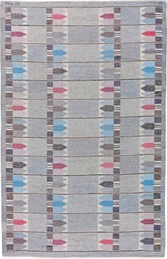 Doris Leslie Blau Vintage Geometric Swedish Grey Rölakan by Kerstin Butler