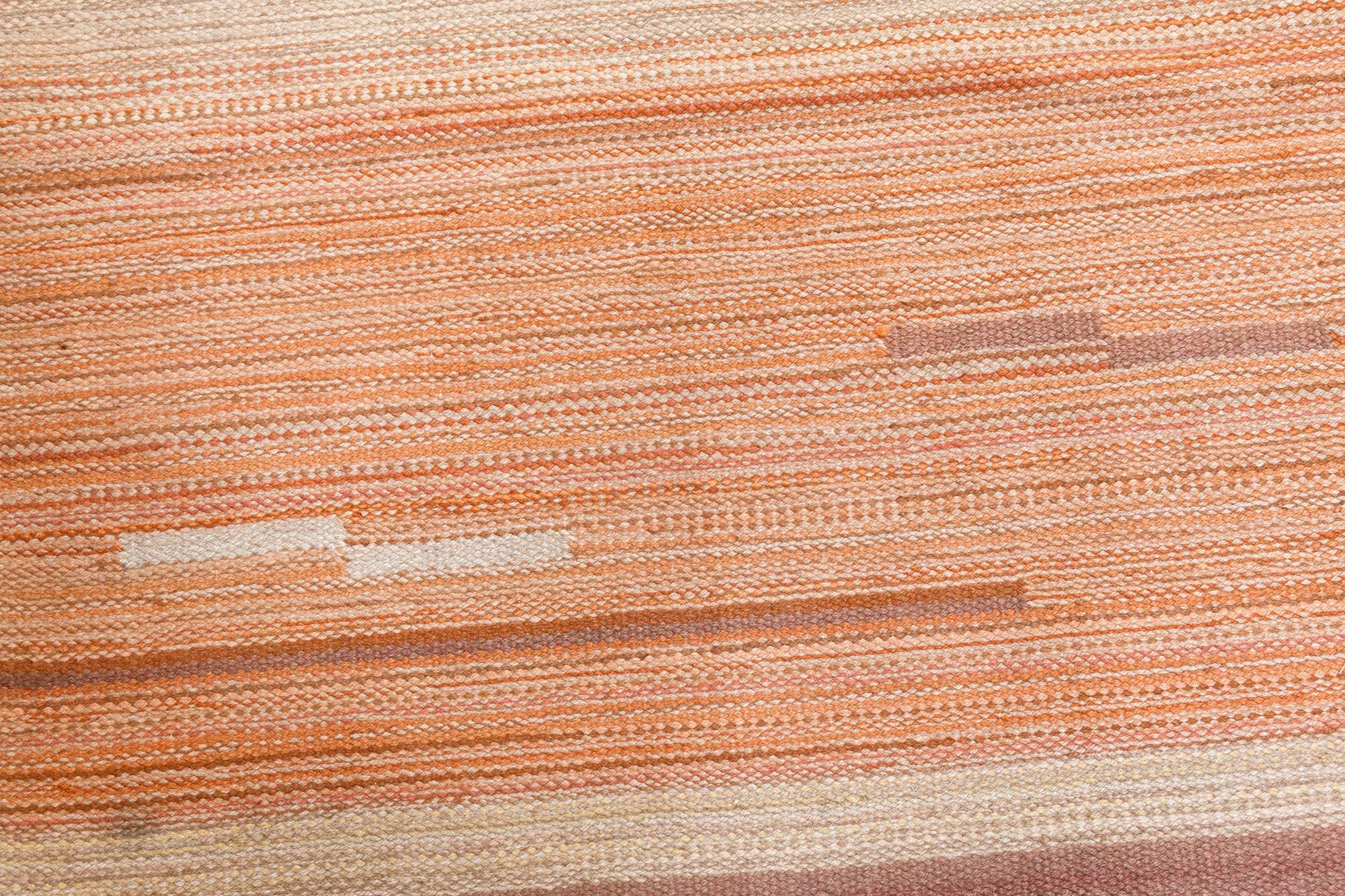 Doris Leslie Blau Alfombra Vintage Tejida a Mano Estilo Art Decó Escandinavo siglo XX en venta
