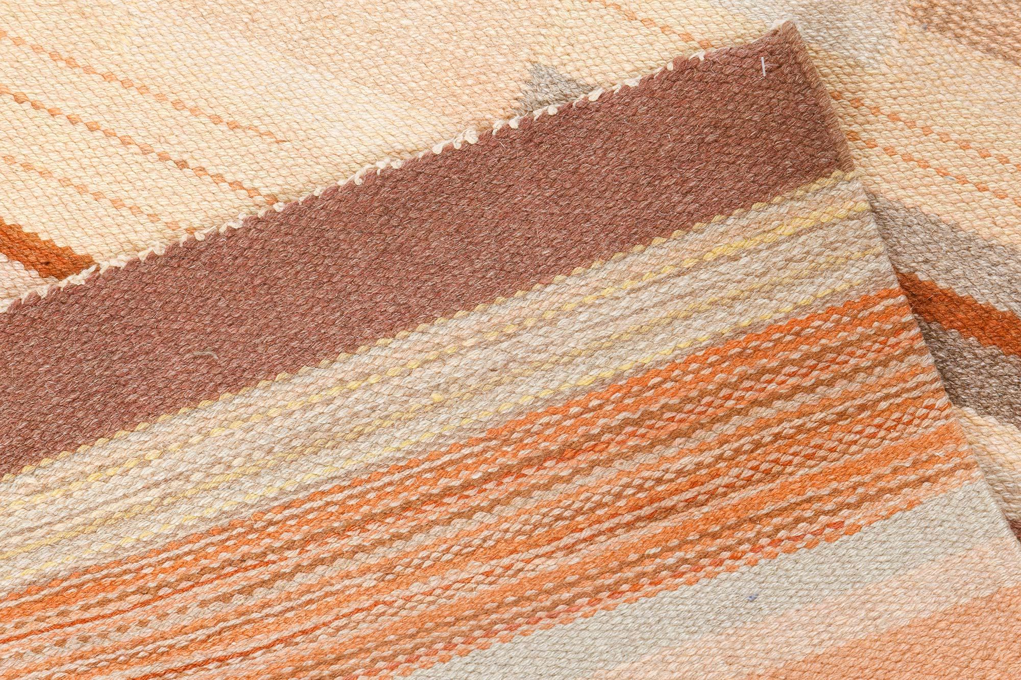 Doris Leslie Blau Alfombra Vintage Tejida a Mano Estilo Art Decó Escandinavo en venta 2