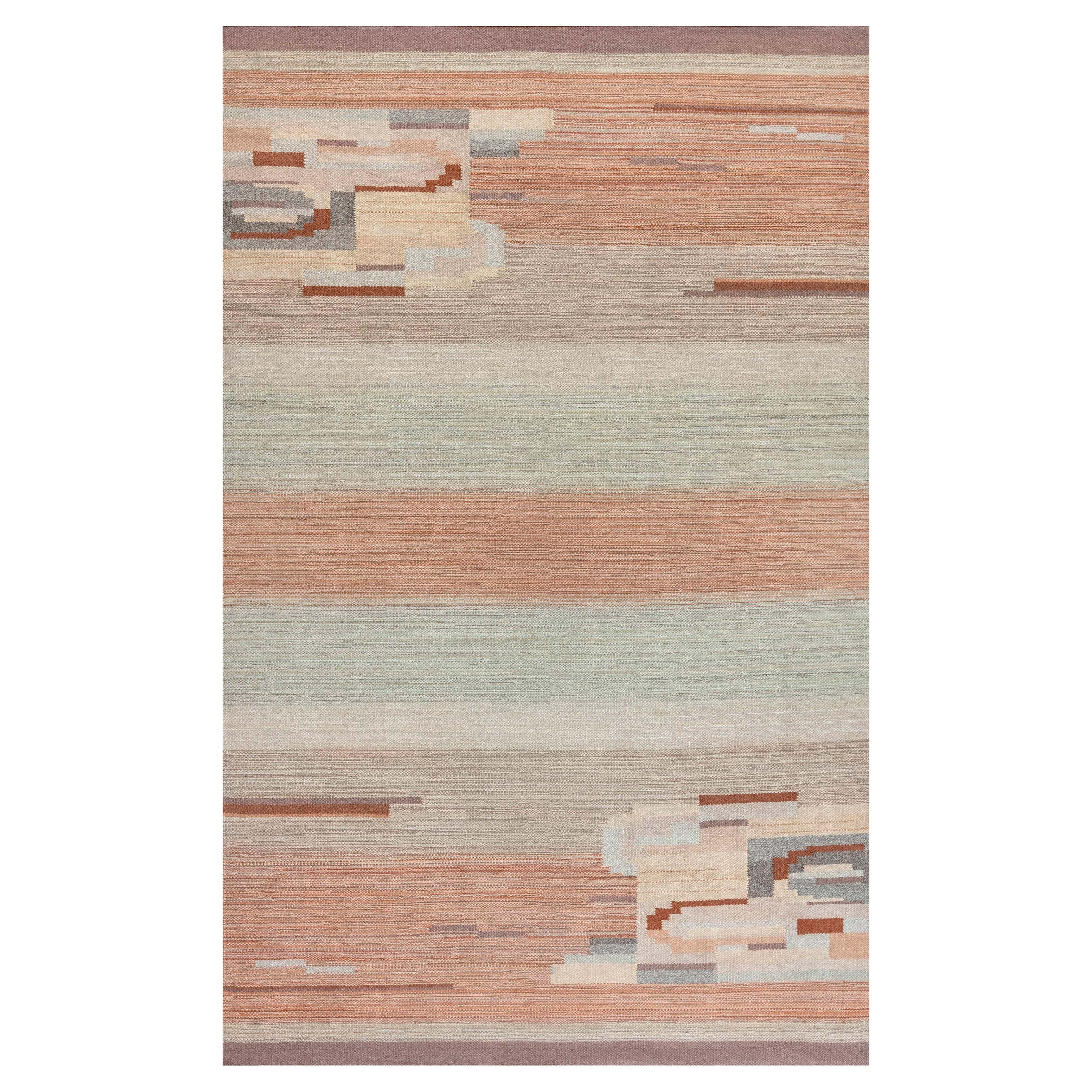 Doris Leslie Blau Vintage Hand-Woven Art Deco Style Scandinavian Rug For Sale