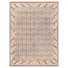 Doris Leslie Blau Vintage Hooked Geometric Wool Rug
