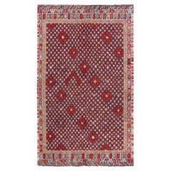 Doris Leslie Blau Vintage Hooked Tribal Ivory Carpet Bohemian Style